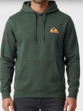 Quiksilver men’s Pullover Hoodie Sage Green S Vintage Surfer Skater Casual